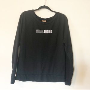 Good hYOUman Goal Digger Black Crew Neck Pullover Sweatshirt